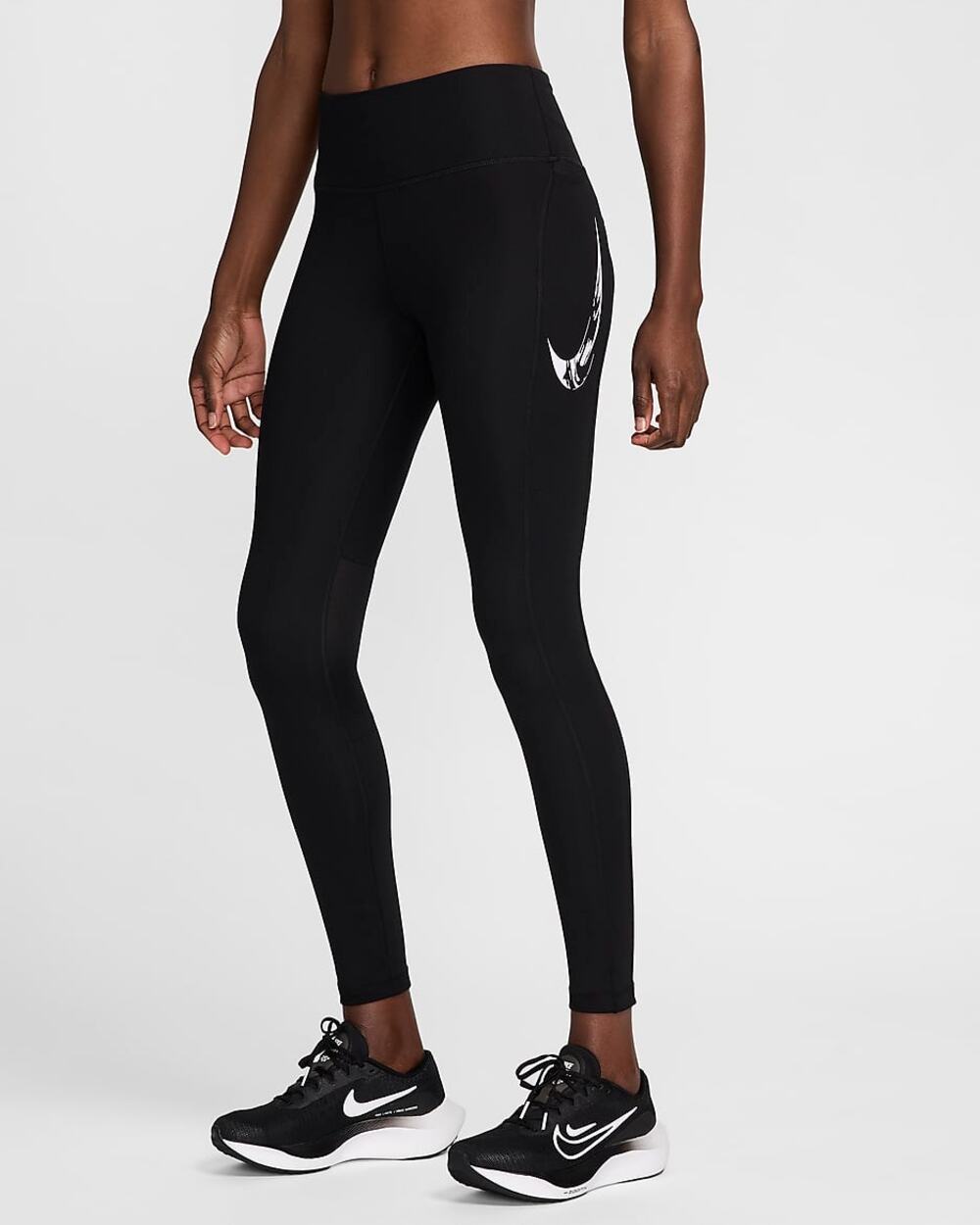 Nike Dri-Fit Fast Mid-Rise 7/8 Running Tights Women's S Mesh Panels Zip Pocket